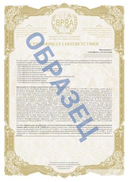 Образец Приложение к СТО 01.064.00220722.2-2020 Отрадный Сертификат СТО 01.064.00220722.2-2020 